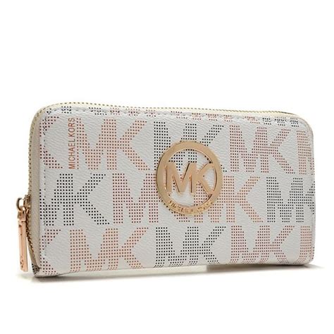 white michael kors logo wallet|michael kors outlet white purse.